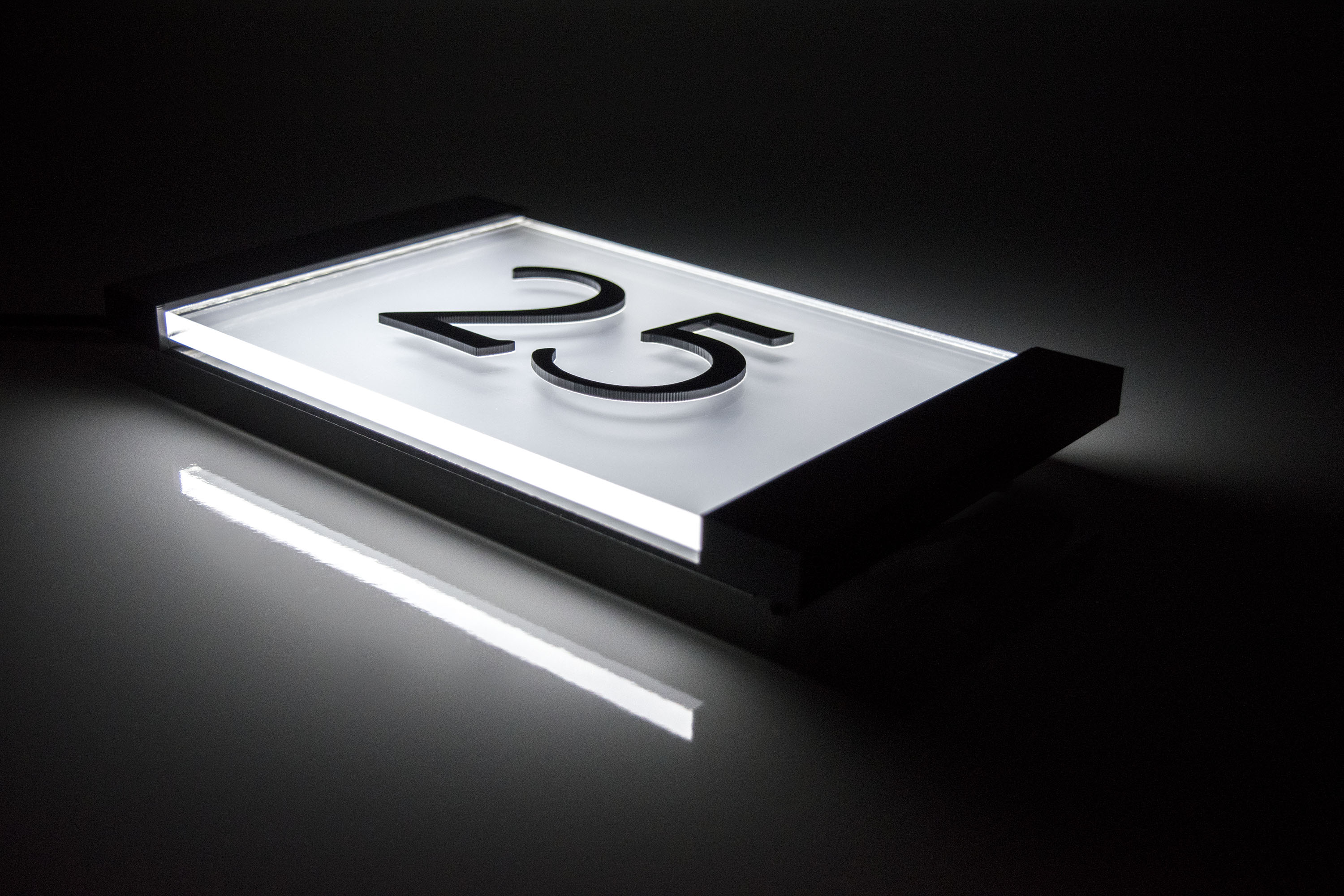 Illuminated Modern House Number Sign