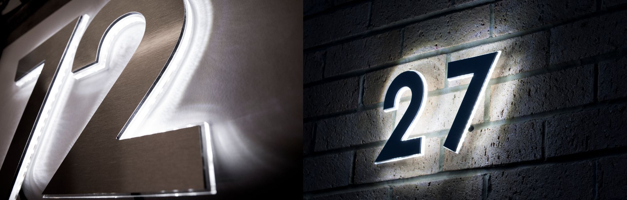 N-Lux™ Brushed Metallic Finish LED Floating Numbers